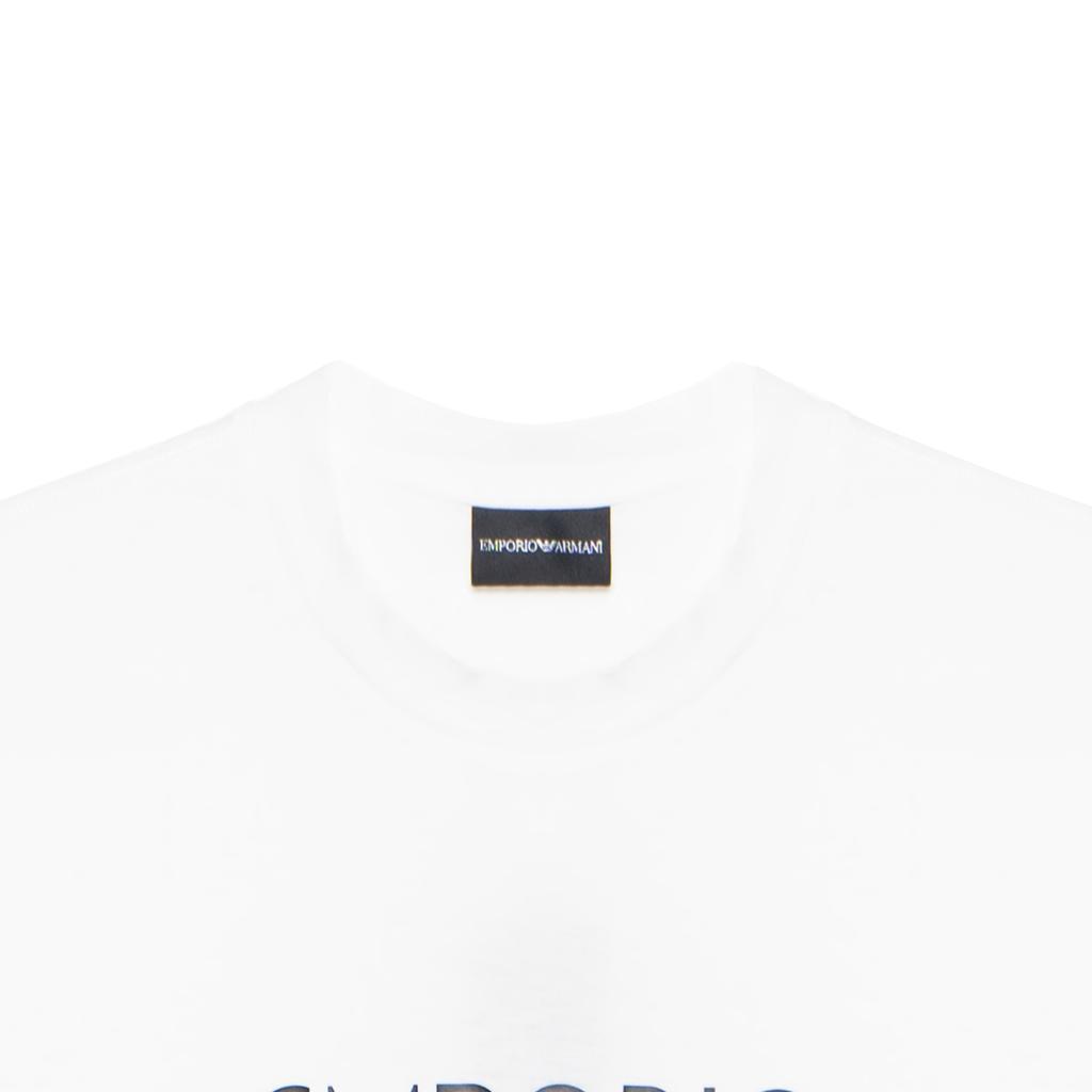 Emporio Armani Letter Eagle Logo Printed Short Sleeve T-Shirt Men Tops White 3K1TAF-1JUVZ-0101