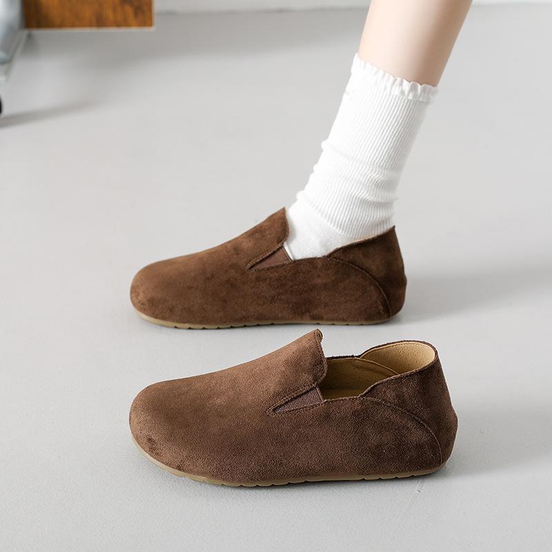 British style low-heeled small leather shoes 2025 autumn one-pedal comfortable loafers imitation leather deep-mouth single shoes women's casual wom