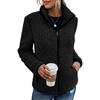 Women's Pink Fleece Zip-Up Jacket Stand Collar Casual Warm Outerwear