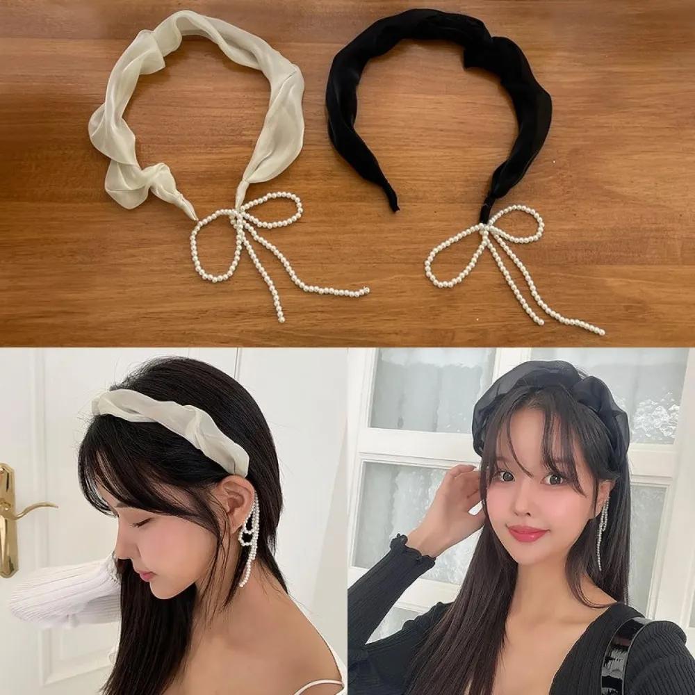 Laura Pearl Headband Pearl Women s Hairband Accessory Point Beige Laura Pearl Headband Black