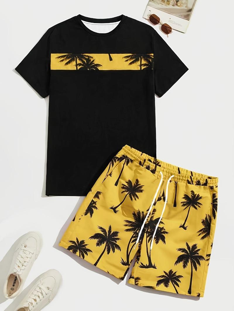 Men s casual T-shirt shorts suit S