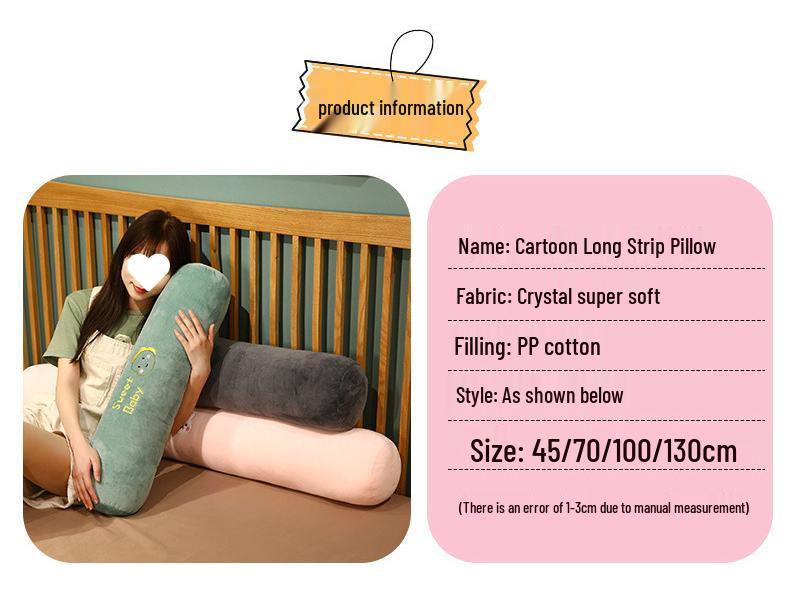 Removable, Washable Long Body Pillow: Versatile for Leg-Clamping, Girls' Pillow, or Backrest.
