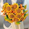 Handmade Sunflower Crochet Carpet Bouquet Blanket 31.5in Flower Blanket Knitted Soft Yarn Shawl Crochet Flowers For Mom Gift