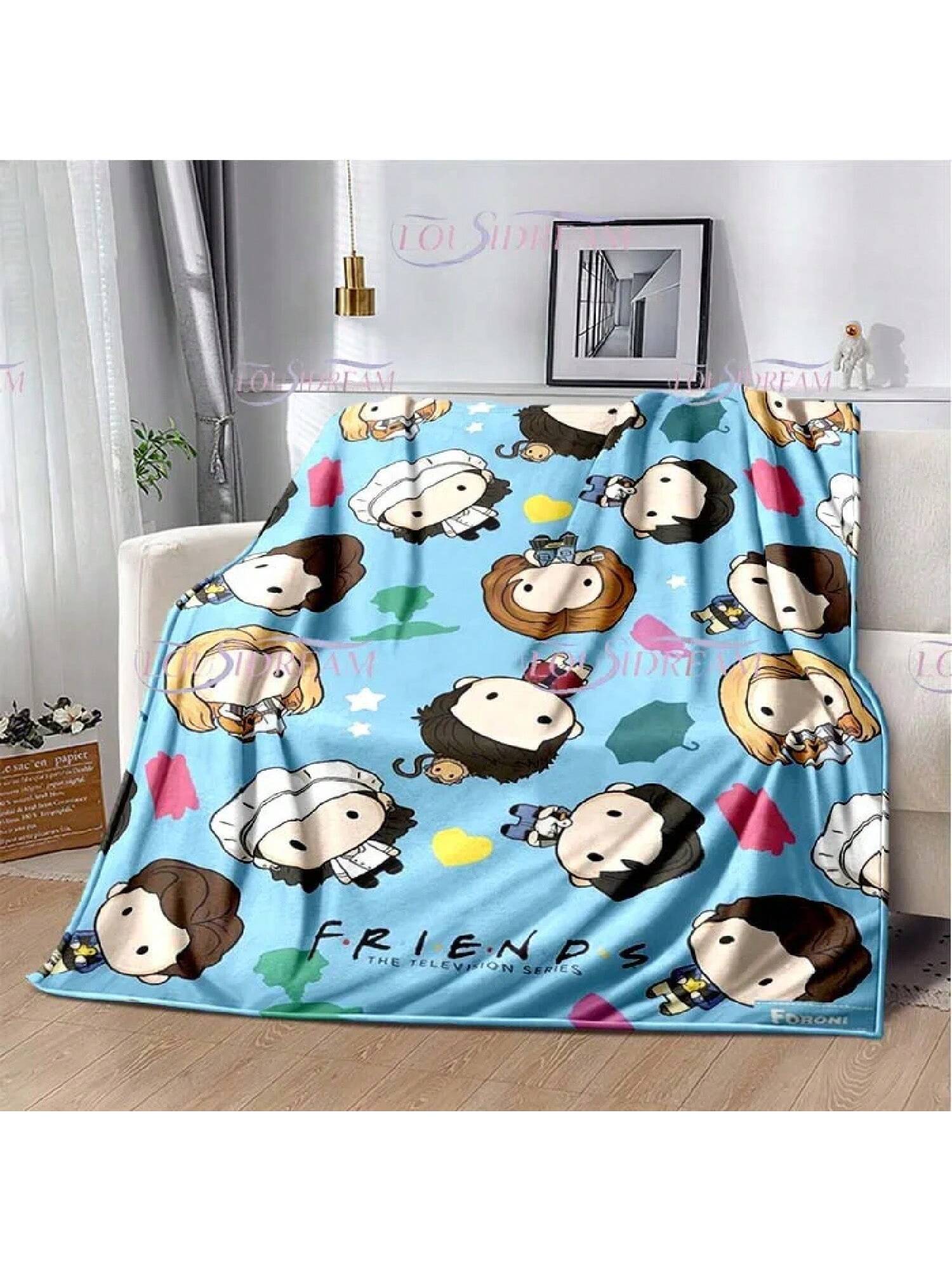 

Friends TV Show Themed -Friendly Flannel Blanket, Soft And Thin, Ideal For Sofa Bed, American Style, Gift Blanket 75X95CM