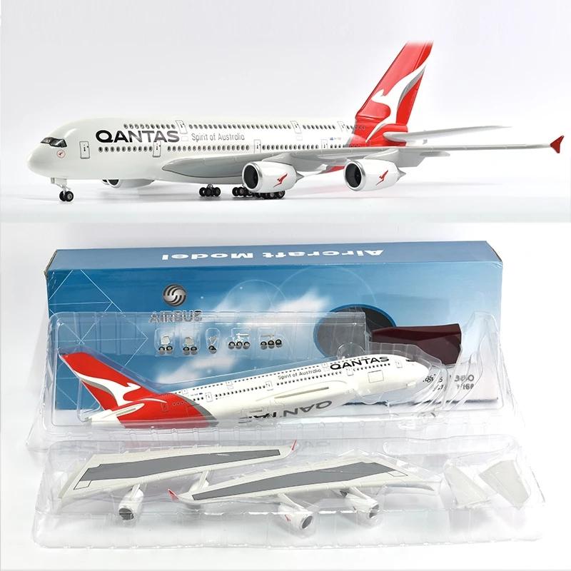 1:160 Scale Mode 47cm Australia Airplane Model A380 Qantas Airways Plane Model Kit Diecast Aircraft Resin Decoration With
