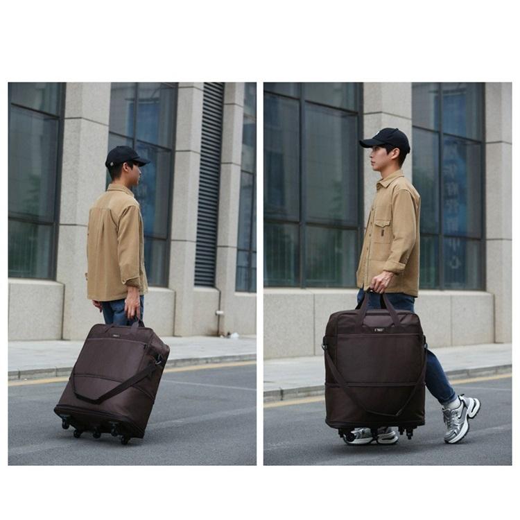 Wheeled Luggage Expandable Folding Duffel Bag Suitcase Foldable Rolling Travel Bag Without Telescopic Handle