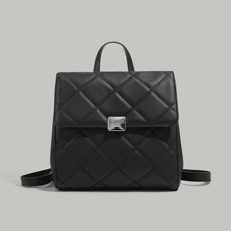 

2025 new autumn and winter bag women s British style diamond checkered backpack fashion high-end small backpack commuter school bag чорний