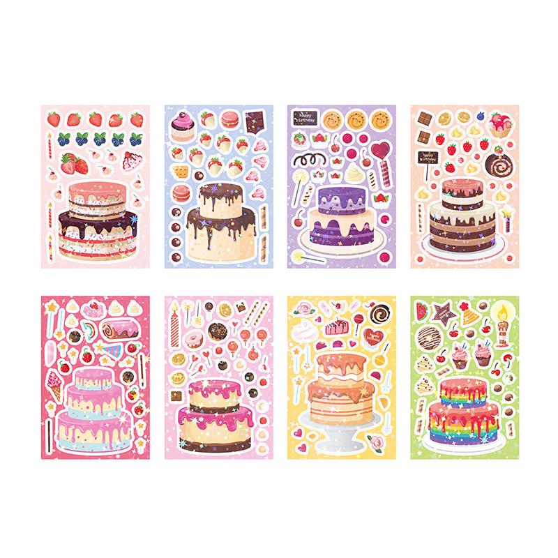8Pcs Diy Stickers Puzzle Face Changing Stickers Animal Assemble Game Montessori Cognition Educational Toys For Children Kids