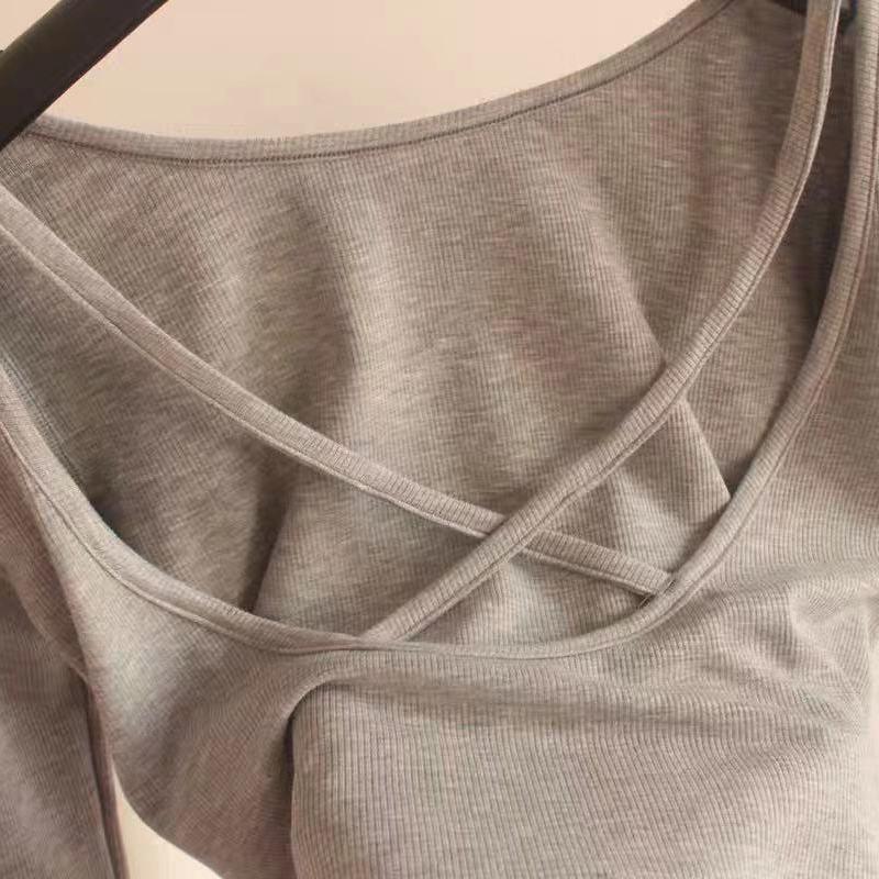 Korean Spicy Backless Long Sleeve Crop Top for Women - Trendy and Sexy