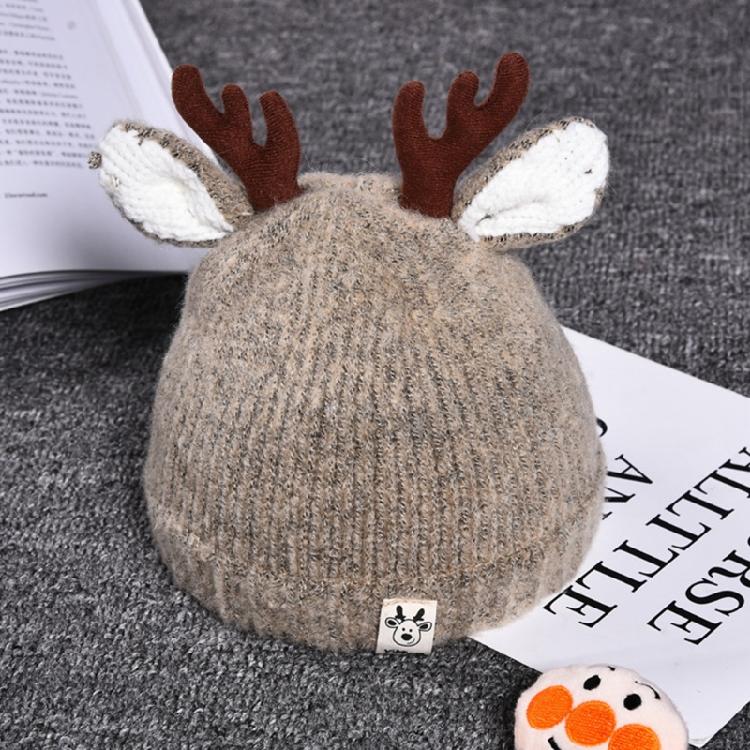 Trendy Woolen Hat Children Antlers Knitted Hat Christmas Hat Winter Halloween