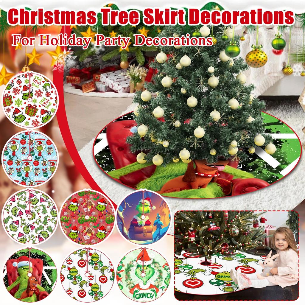 Christmas Tree Crafts Decoration Bottom Tree Skirt Tree Circumference Cartoon Print