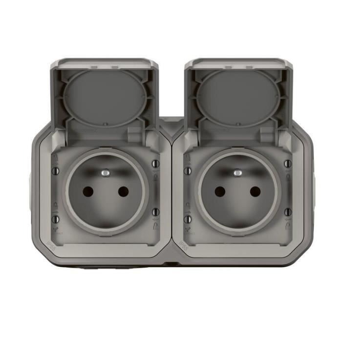 Prise étanche saillie - LEGRAND - Plexo - 2x2P+T - IP55 - Gris