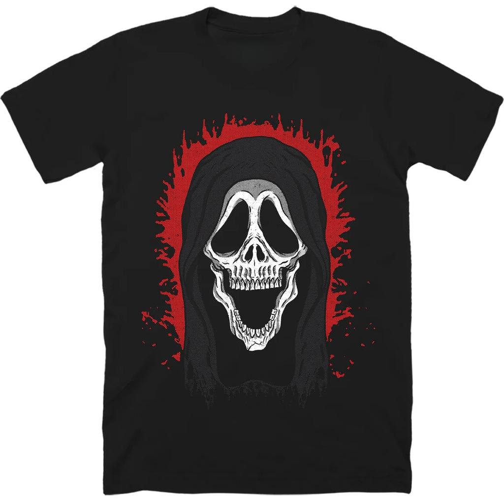 Scream Movie Ghost Face Tshirt for Men and Women Summer Pure Cotton Clothing Fashion Gothic Short Sleeved Tshirt Unisex