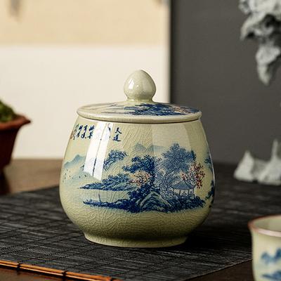 Ceramics Jar Creative Tea Storage Jar Tea Can Moisture Proof Household Sealed Storage Jar for Tea Candy