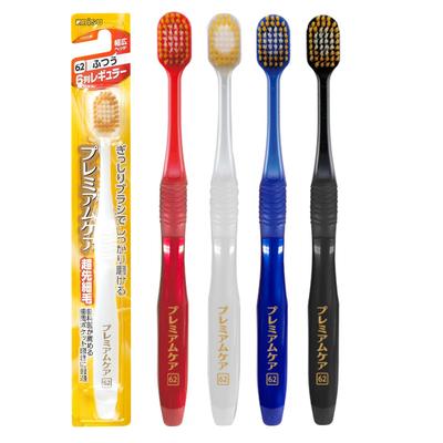 Ebisu Premium Care Toothbrush 6 Rows Regular Normal 3-Pack (Color Random)