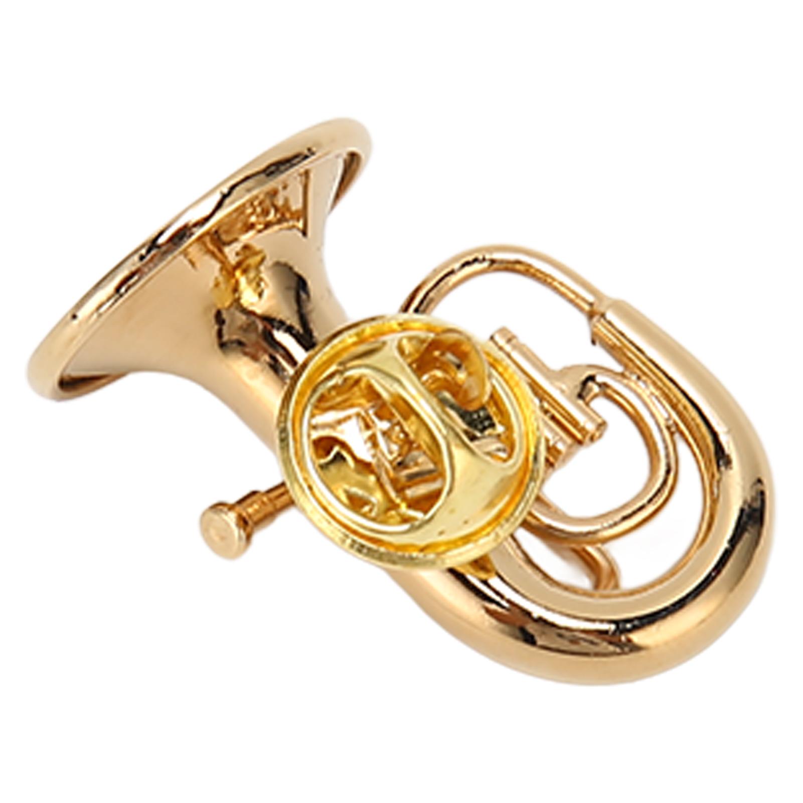 Gouden Natuur French Horn Prachtige Mooie Roest Natuur Muzikale Broche voor Muziekliefhebber voor Muziekfestival beige