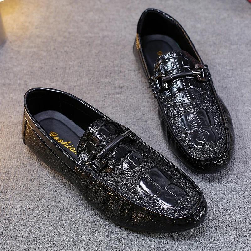 Fashion Leather Men's Casual Shoes Luxury Brand Comfortable Man Loafers Breathable Lightweight Lazy Shoes Slip-on Driving Shoes