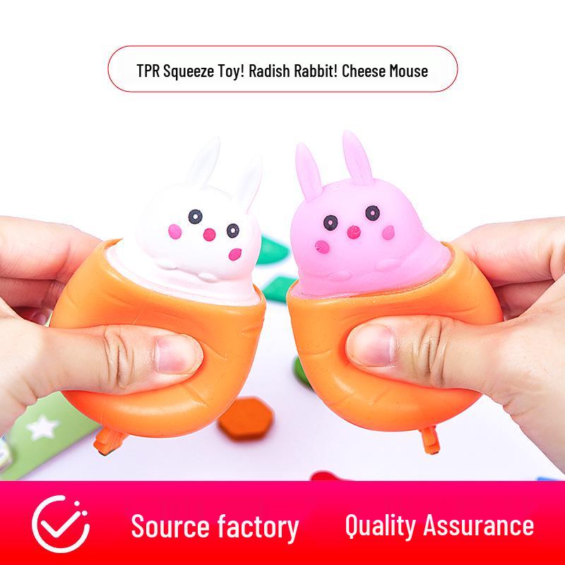 Cute Cheese Mouse & Squirrel Squeeze Cup Decompression Toy