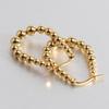 23MM Stainless Steel U-Shaped Steel Ball Earrings - 18K Gold Women's Fashionable Versatile Ear Ornaments