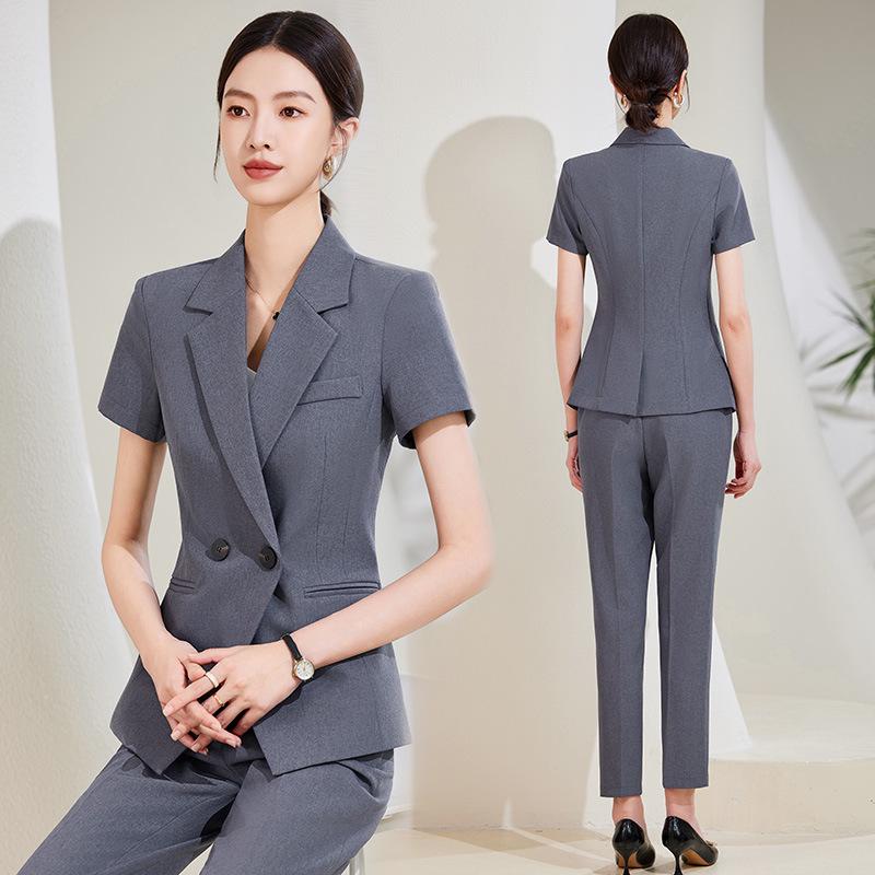 Damski garnitur blezerowy w stylu koreańskim z wyższej półki do profesjonalnego i casualowego noszenia latem