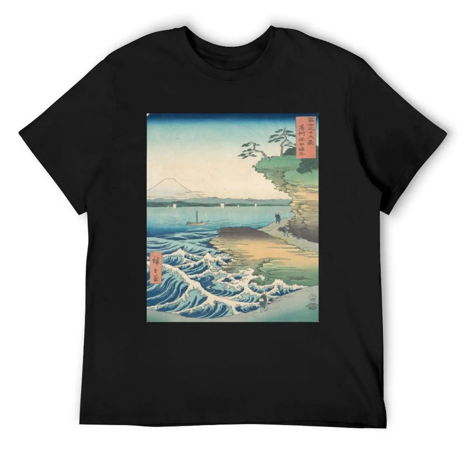 

Japanese pattern wave Mt Fuji T-Shirt anime tshirt designer shirts sports fans boys whites t shirts for men XXXXXL чорний