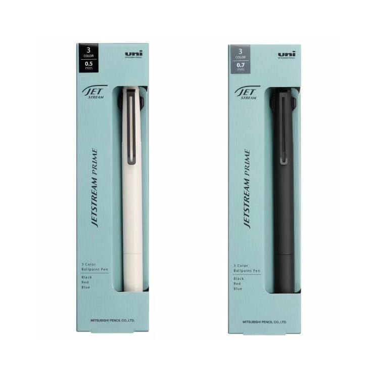 Mitsubishi Pencil Uni Jetstream Prime Black Ballpoint Pen SXE 3350007 BK 3-Color (Black, Red, Blue) 0.7mm