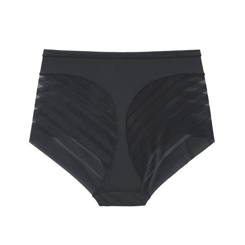 Calzoncillos Triángulo de Cintura Media para Mujer Malla Transparente a Rayas Triángulo Alta Elasticidad Cómodo Seda Helada Ropa Interior para Mujer Tallas Grandes