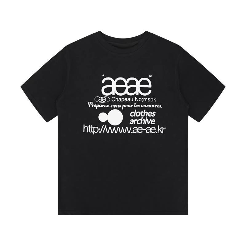 

Aeae Korean Classic Letter Logo Versatile Casual Loose Sleeve T-shirt for Men and Women Y2k Top 4XL
