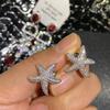 New Arrival Starfish Earrings Metal Women  Silver Needle Stud Earrings Exquisite Fashion Simple Cute Female