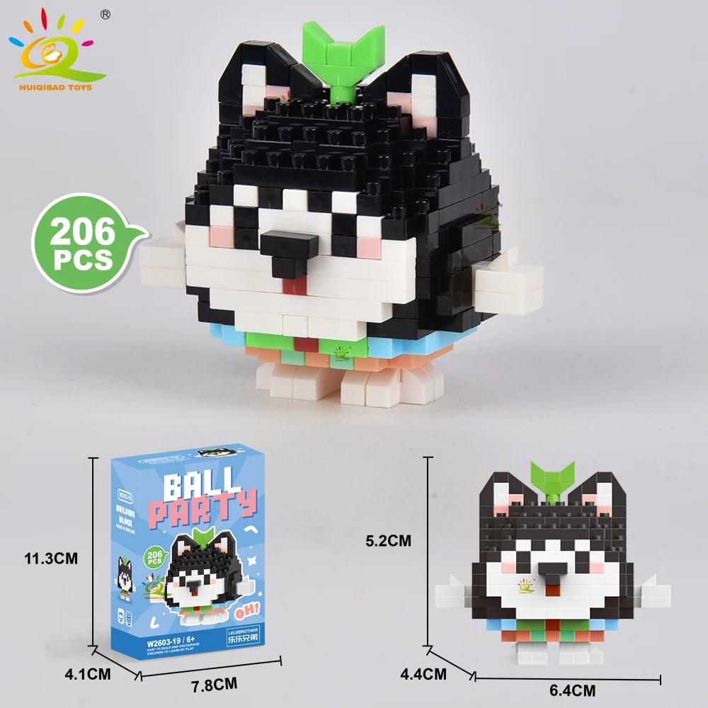 HUIQIBAO MOC Tier Mikro-Baustein Mini Niedlich 3D Diamant Modellstein DIY Stadtbau Spielzeug für Kinder Schreibtischdekoration