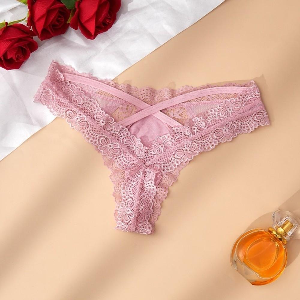 Low Waist Underwear Women Hollow Lace Thong Sweet Lady Panties  Gifts