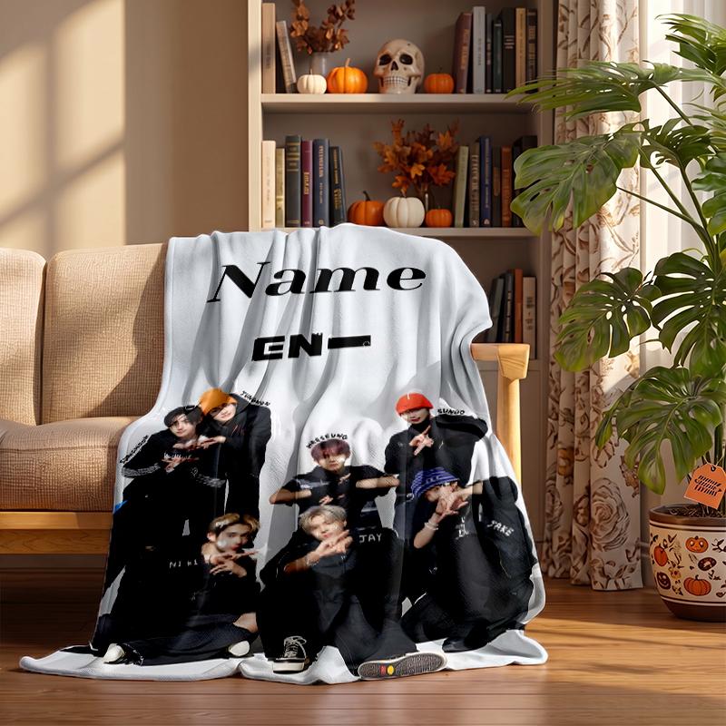 Mantas de Franela Personalizadas de ENHYPEN Suaves Cálidas Acogedoras Mantas para Decoración del Hogar Regalos Navideños