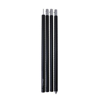S'more Tarp Pole, Aluminum Pole, 3-Level Adjustment, Knurled, Non-Slip, Anodized Finish (33mm Diameter, 140-280cm Height, Black)