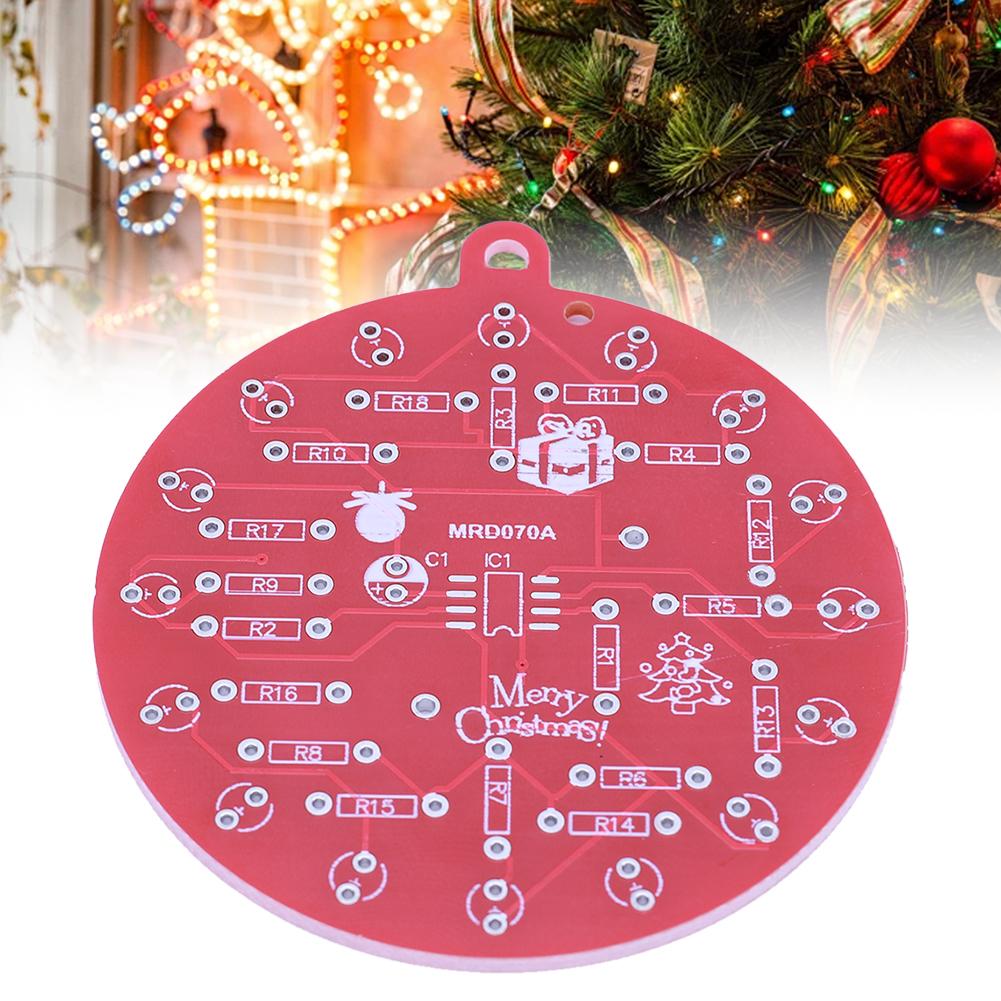 NE555 LED de decorare pentru brad de Crăciun LED roșu și verde care clipește PCB Kit DIY pentru lipire Lumini intermitente Placă de practică pentru lipire