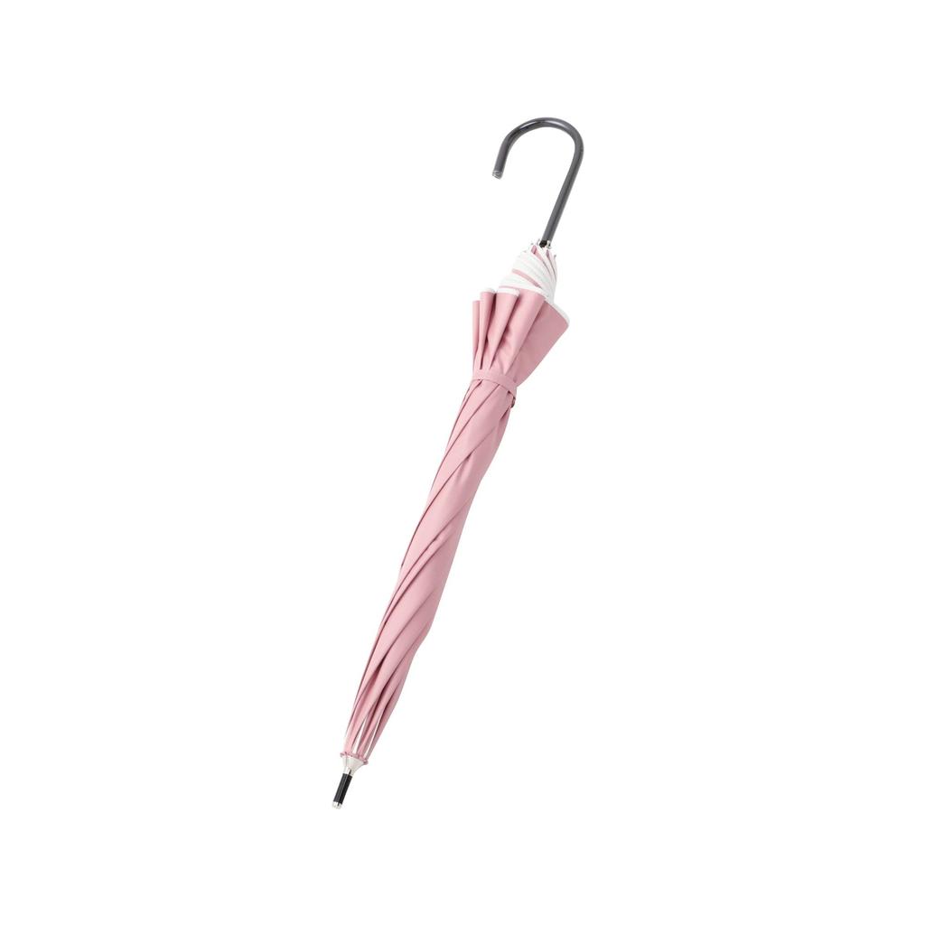 Francfranc Blackout Piping Long Umbrella, 50cm, Pink (For Rain or Shine)