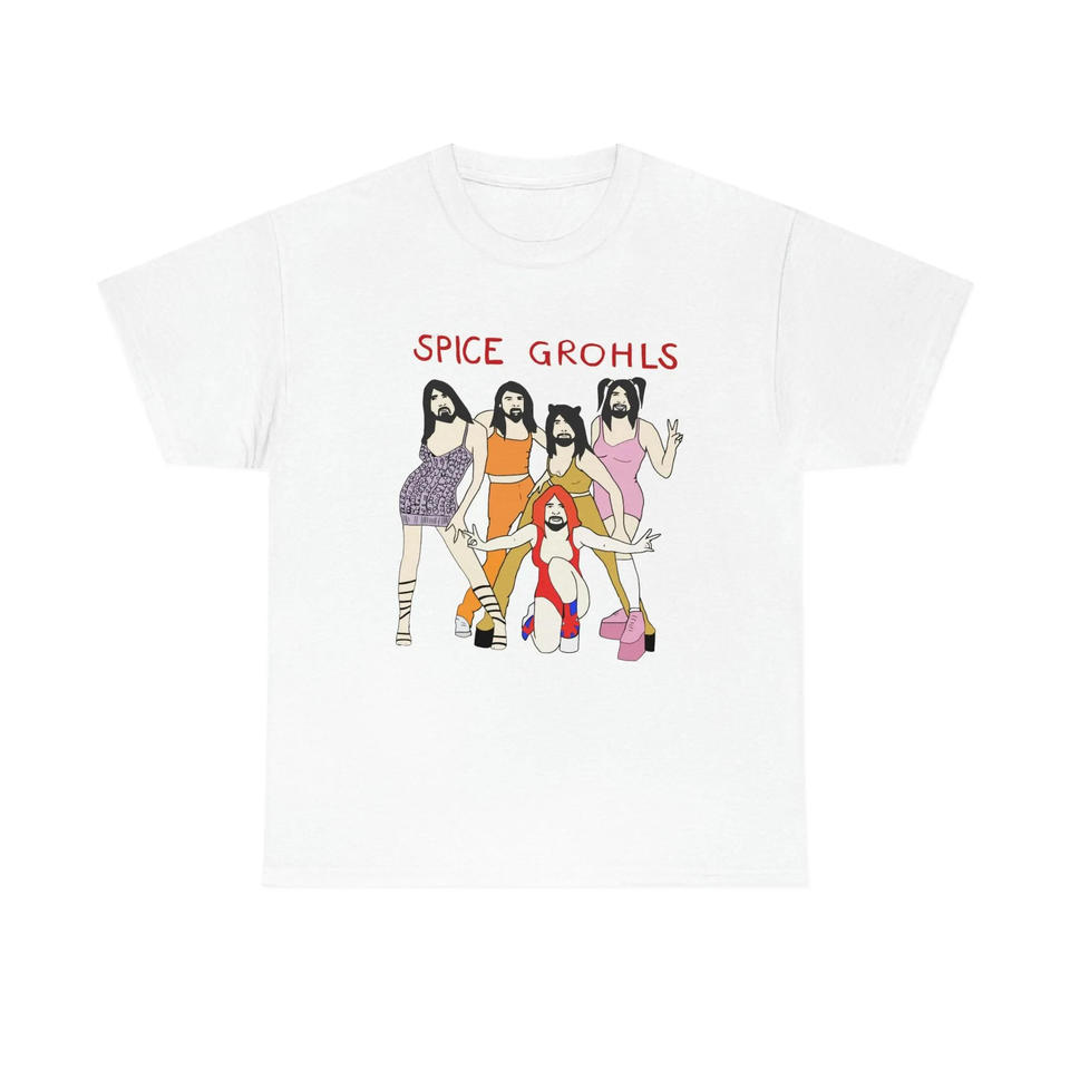 Spice Grohls Shirt Spice Grohls Girls Dave Music Funny Parody Shirt Summer Men's and Women's Loose and Breathable T-shirt Top