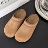 2025 New Imitation Velvet Splicing Casual Slippers Solid Color Thick Bottom Non-slip Warm Cotton Slippers Women