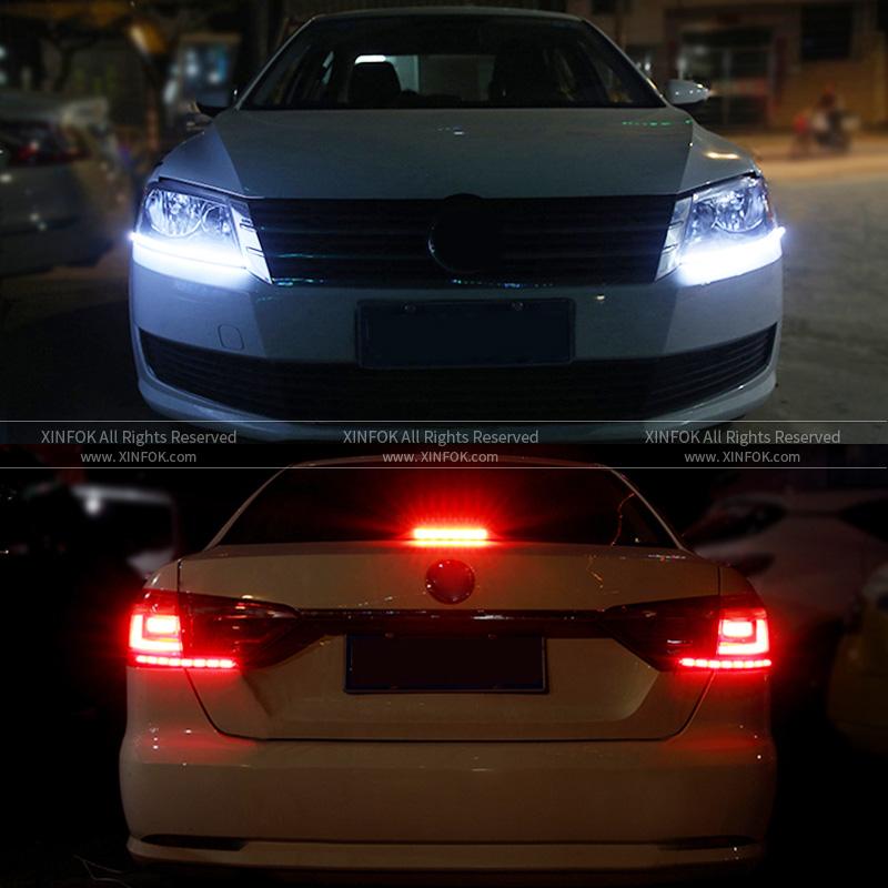 2PCS  LED DRL Car Flowing Light Flexible Waterproof Strip Auto Headlights for Car Driving Light 12V