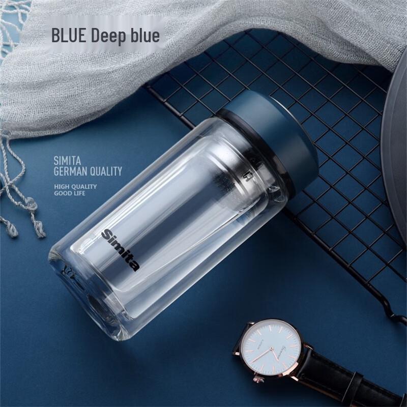 Simita Saturn Double Wall Glass Tea Infuser Bottle
