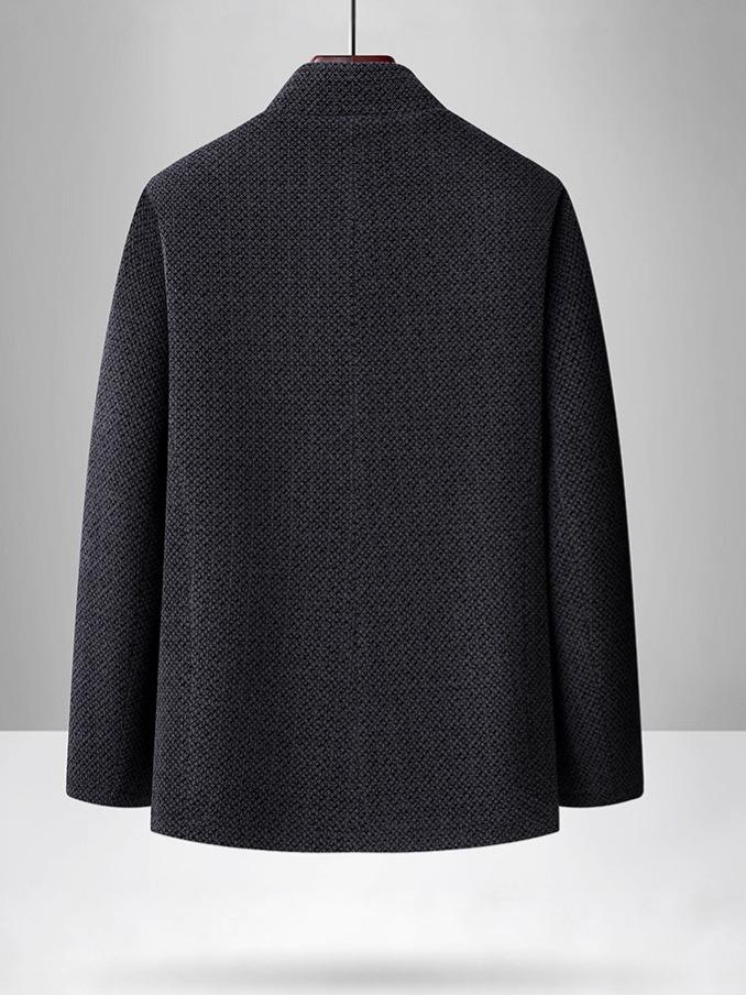 2025 Men's Trendy Stand Collar Jacket: Slim Fit Business Casual Suit for Spring and Autumn