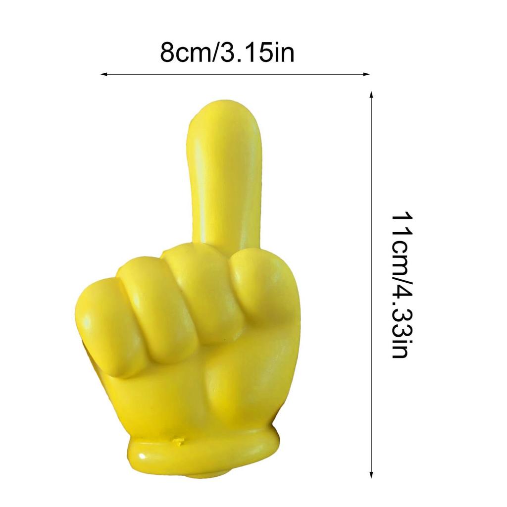 Yellow Index Finger Antenna Topper Ball, Hand Gesture Car Antenna Ball, EVA Foam Car