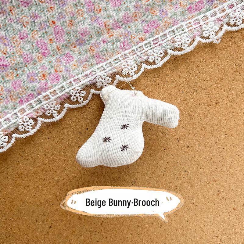 Handmade Cotton-Filled Animal Cartoon Embroidery Plush Brooch Pin