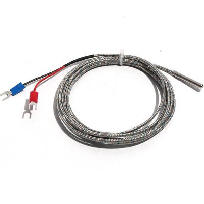 Sonda temperatury termopary typu K 1M, odporna na wysoką temperaturę, metalowa osłona, prosta, goła, gruba sonda