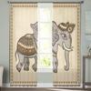 Elephant Hand Drawn Indian Style Sheer Curtains For Bedroom Living Room Tulle Curtains For Kitchen Window Voile Curtains