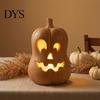 Decorative Autumn Accents Pumpkin Lantern Ornament, Resin Hollow Tabletop Figurine, Cozy Fall Room Decor Table Centerpieces for Halloween And