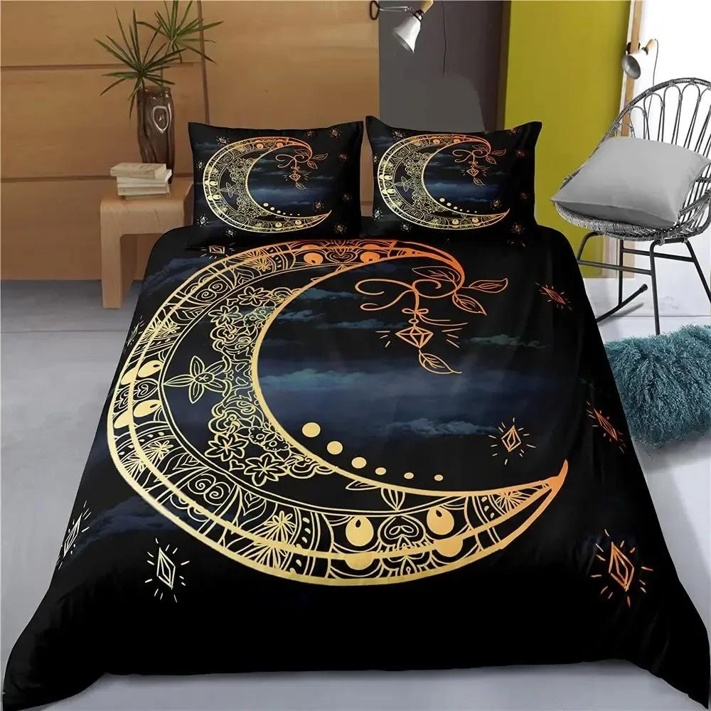 Luxury New 3D Print Hamsa Hand Bedding Set Boho Mandala Duvet Cover Set Black Gold Bohemia Bed Set Fatima Hand Linen Lucky Hand