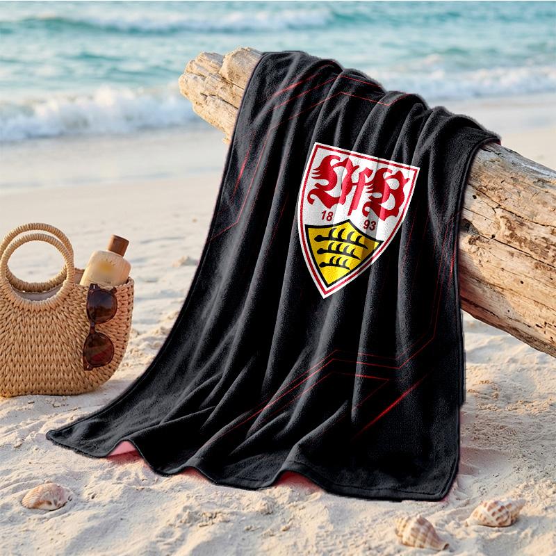 Asciugamano da Spiaggia Morbido ad Asciugatura Rapida Tema VfB Stuttgart?Asciugamano Asciutto Per Vacanze Estive Al Mare Nuoto