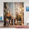 2pcs   2D FLAT PRINTING Curtains (Without Rod) Easter Wonderland Modern Pattern Curtains Durable Polyester Curtains Art Deco