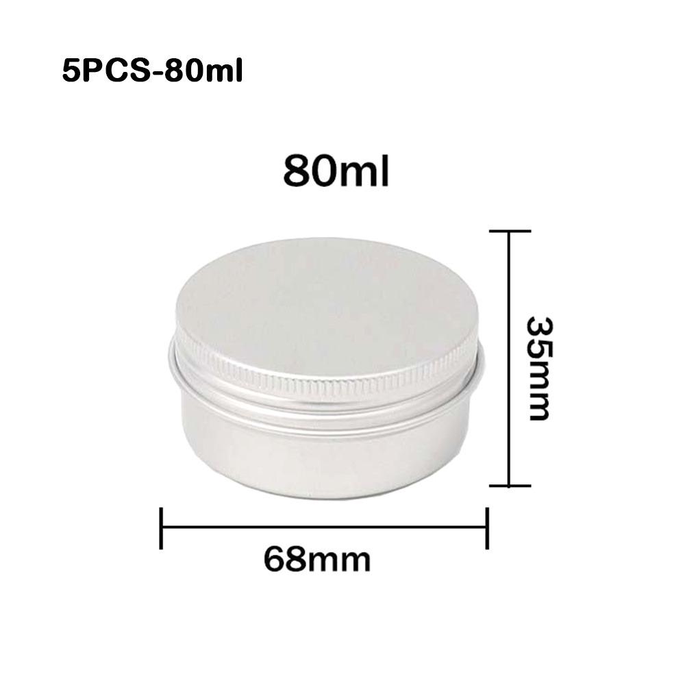 New Round Aluminum Tin Can Screw Lid 50ML Capacity Threaded Aluminum Box 80ML Capacity Aluminum Aluminum Container for Candles