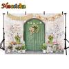 Mocsicka Easter Background Spring Flowers Meadow Eggs Rabbit Decoration Home Party Kid Photo  Studio Photography Props
